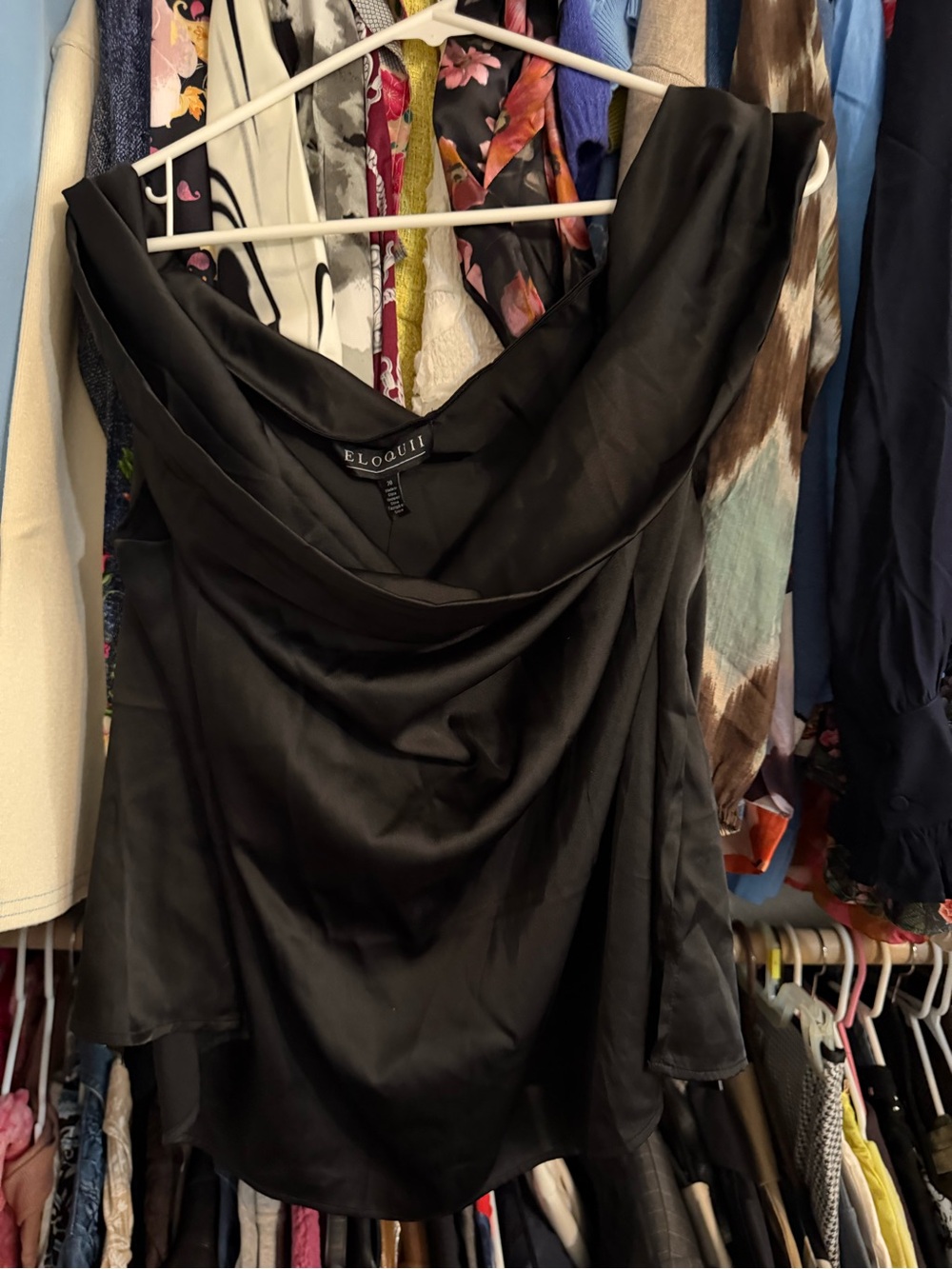 Eloquii Black cowl neck top 20